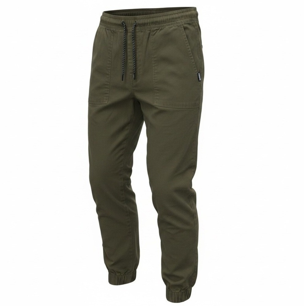 Tony Hawk Jogger Pants Olive Green Stretch Twill Drawstring Men's M Inseam 27"